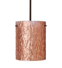 Besa Lighting 1TT-4006CS-BR - Besa Stem Pendant Tamburo 8 Bronze Stone Copper Foil 1x100W Medium Base