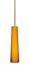 Besa Lighting 1TT-567480-LED-SN - Besa Camino Stem Pendant Satin Nickel Amber Matte 1x5W LED