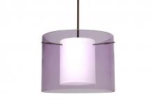 Besa Lighting 1TT-A00707-BR - Besa Stem Pendant Pahu 16 Bronze Transparent Amethyst/Opal 1x150W Medium Base A21