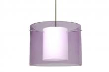 Besa Lighting 1TT-A00707-SN - Besa Stem Pendant Pahu 16 Satin Nickel Transparent Amethyst/Opal 1x150W Medium Base A