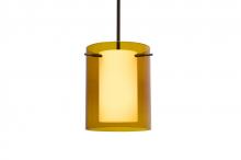 Besa Lighting 1TT-G00607-BR - Besa Stem Pendant Pahu 8 Bronze Transparent Armagnac/Opal 1x100W Medium Base