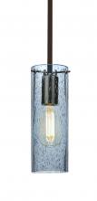 Besa Lighting 1TT-JUNI10BL-EDIL-BR - Besa, Juni 10 Stem Pendant, Blue Bubble, Bronze, 1x4W LED Filament