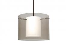 Besa Lighting 1TT-S00707-LED-BR - Besa Pendant Pahu 16 Bronze Transparent Smoke/Opal 1x11W LED