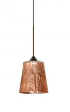 Besa Lighting 1XC-5125CF-BR - Besa Pendant Nico 4 Bronze Stone Copper Foil 1x35W Halogen