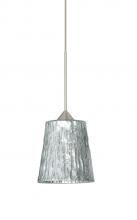 Besa Lighting 1XC-5125SF-LED-SN - Besa Pendant Nico 4 Satin Nickel Stone Silver Foil 1x5W LED