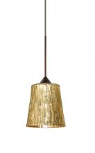 Besa Lighting 1XT-5125GF-BR - Besa Pendant Nico 4 Bronze Stone Gold Foil 1x35W Halogen