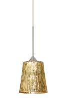 Besa Lighting 1XT-5125GF-SN - Besa Pendant Nico 4 Satin Nickel Stone Gold Foil 1x35W Halogen