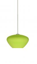 Besa Lighting 1XT-541035-LED-SN - Besa Pendant Peri Satin Nickel Chartreuse 1x5W LED