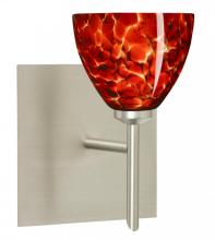 Besa Lighting 1SW-185841-SN-SQ - Besa Divi Wall With Sq Canopy 1SW Garnet Satin Nickel 1x40W G9