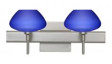 Besa Lighting 2SW-541087-LED-SN-SQ - Besa Wall With SQ Canopy Peri Satin Nickel Blue Matte 2x5W LED