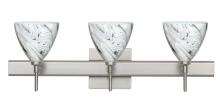 Besa Lighting 3SW-1779MG-LED-SN-SQ - Besa Wall With SQ Canopy Mia Satin Nickel Marble Grigio 3x5W LED