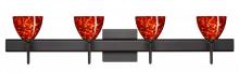 Besa Lighting 4SW-185841-BR-SQ - Besa Divi Wall With Sq Canopy 4SW Garnet Bronze 4x40W G9