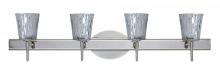 Besa Lighting 4SW-5125SF-CR - Besa Wall Nico 4 Chrome Stone Silver Foil 4x40W G9