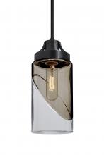 Besa Lighting J-BLINKSM-BK - Besa, Blink Cord Pendant For Multiport Canopy, Trans. Smoke/Clear, Black Finish, 1x60