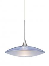 Besa Lighting RXP-6294BL-SN - Besa Pendant Spazio Satin Nickel Blue/Frost 1x50W Halogen