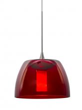 Besa Lighting RXP-SPURRD-SN - Besa Spur Cord Pendant, Red, Satin Nickel Finish, 1x35W Halogen