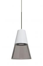 Besa Lighting RXP-TIMO6WS-LED-BR - Besa, Timo 6 Cord Pendant,Smoke/White, Bronze Finish, 1x9W LED