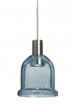 Besa Lighting X-KIBABL-LED-SN - Besa, Kiba Cord Pendant For Multiport Canopy, Blue Bubble, Satin Nickel Finish, 1x3W