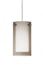 Besa Lighting X-S44007-LED-SN-L - Besa Pendant For Multiport Canopy Pahu 4 Satin Nickel Transparent Smoke/Opal 1x5W LED