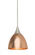 Besa Lighting XP-1758CF-SN - Besa Divi Pendant, Copper Foil, Satin Nickel, 1x50W Halogen