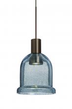 Besa Lighting XP-KIBABL-LED-BR - Besa, Kiba Cord Pendant, Blue Bubble, Bronze Finish, 1x3W LED