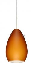 Besa Lighting 1BC-171380-HAL-SN - Besa Pera 6 Pendant Satin Nickel Amber Matte 1x40W Halogen