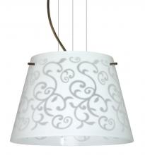 Besa Lighting 1KG-4393WD-BR - Besa Pendant Amelia 12 Bronze White Damask 1x100W A19