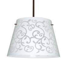 Besa Lighting 1KT-4394WD-BR - Besa Stem Pendant Amelia 18 Bronze White Damask 3x100W A19