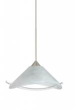 Besa Lighting 1XP-181304-SN - Besa Pendant Hoppi Satin Nickel Marble/Clear 1x50W Halogen