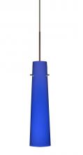 Besa Lighting 1XT-5674CM-LED-BR - Besa Camino Pendant Bronze Cobalt Blue Matte 1x50W Halogen