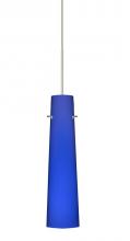 Besa Lighting XP-5674CM-SN - Besa Camino Pendant Satin Nickel Cobalt Blue Matte 1x50W Halogen