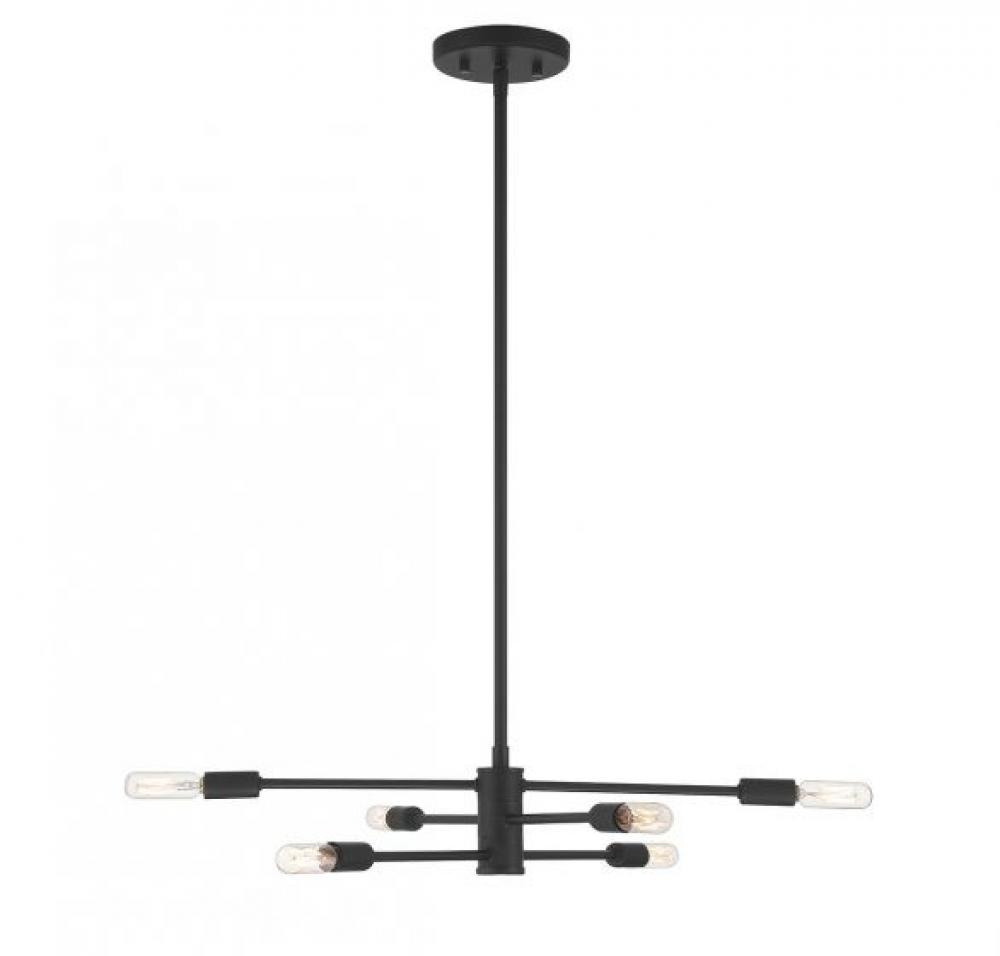 Lyrique 6-Light Chandelier in Matte Black