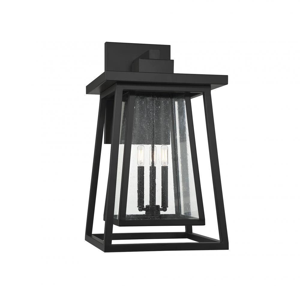 Denver 3-Light Outdoor Wall Lantern in Matte Black