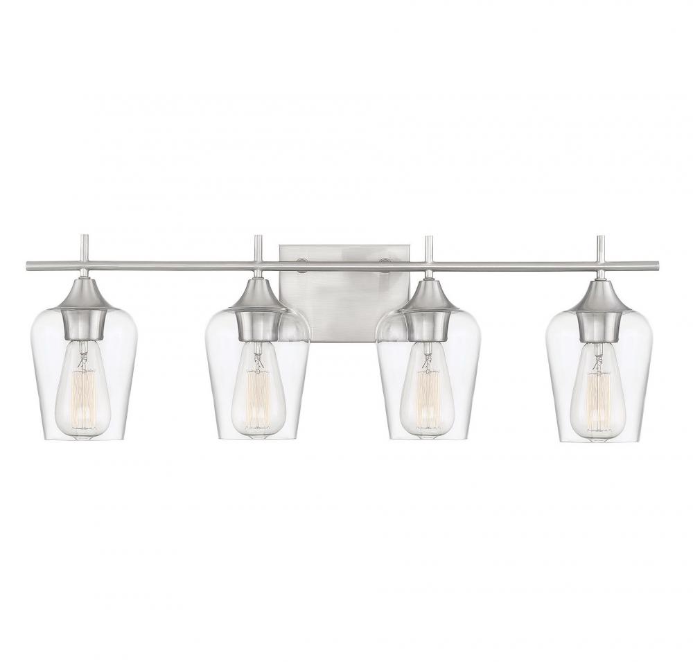 Octave 4-Light Bathroom Vanity Light in Satin Nickel