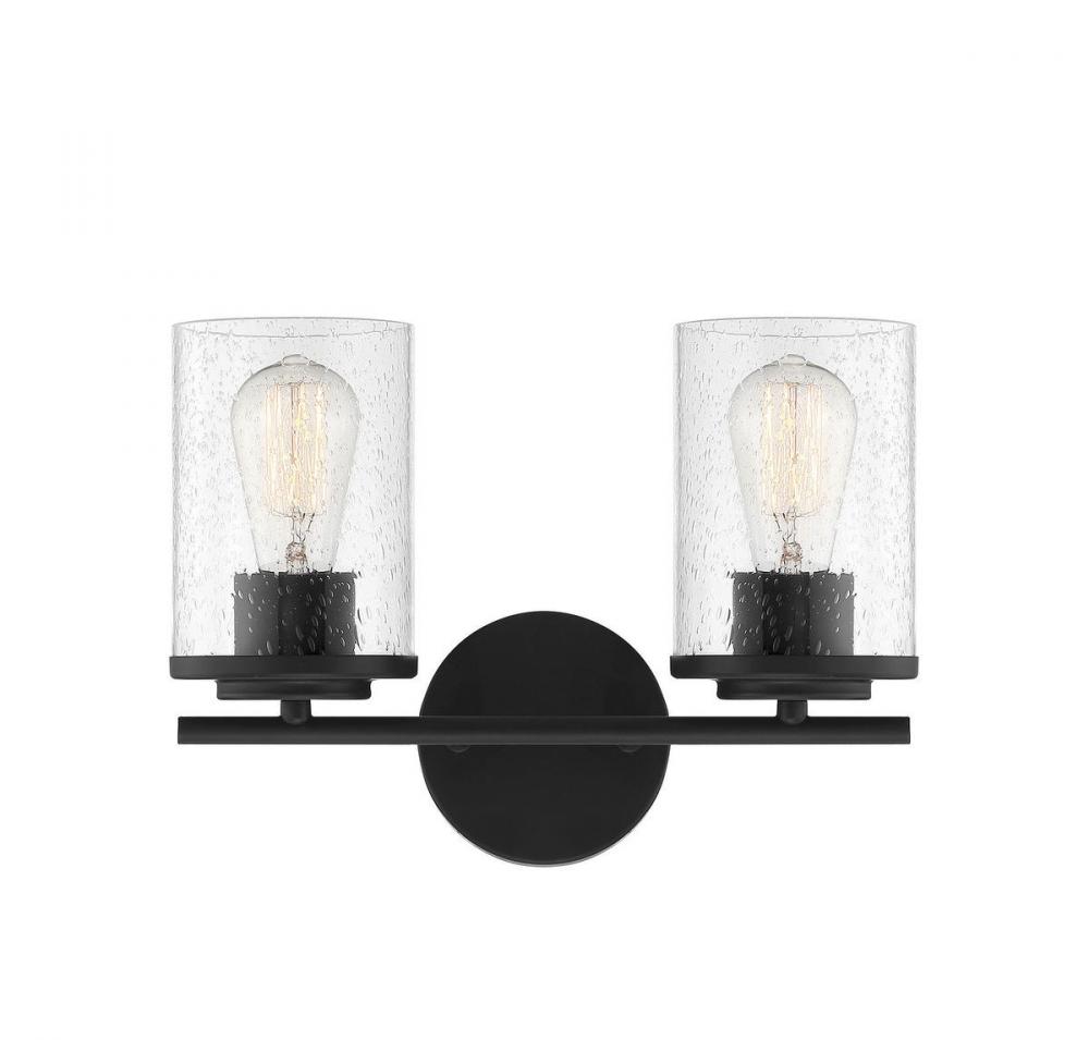 Marshall 2-Light Bathroom Vanity Light in  Matte Black