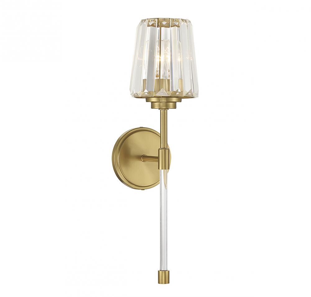 Garnet 1-Light Wall Sconce in Warm Brass