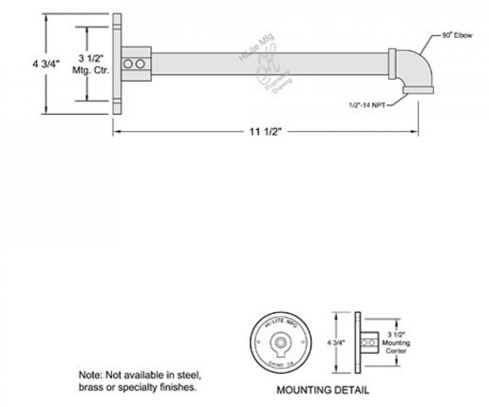 Wall Arm - 11-1/2" Straight - Galvanized