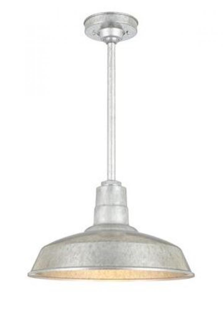 12" Warehouse Light with 12" Stem - Galvanized w/ ORB Cage