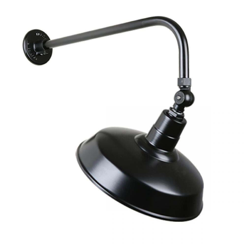 14" Gooseneck Light Warehouse Shade, QSNB-13 Arm, Swivel Knuckle Accessory