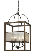 CAL Lighting FX-3536/6L - 33" Inch Six Light Rectangular Chandelier in Dark Bronze