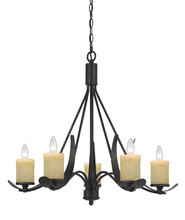 CAL Lighting FX-3561/5 - 25.5" Inch Tall Metal Chandelier in Black Smith Finish