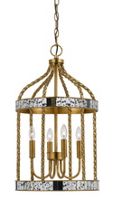 CAL Lighting FX-3599-4 - 24.5" Inch Tall Metal Pendant in French Gold Antiqued Mirror Finish