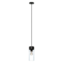 Eglo 202127A - 1x60W Pendant w/ Matte Black Finish and Clear Glass