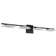 Eglo 204047A - 4 LT Integrated LED Bath/Vanity Light w/ Matte Black Finish & Satin Shade