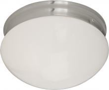 Maxim 5881WTSN - 9" Wide, 2-Light Flush Mount BN / WT Glass