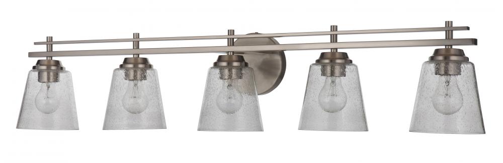 Drake 5 Light Vanity in Brushed Polished Nickel