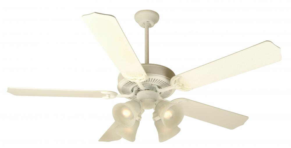 Four Light W - White Alabaster Glass Fan Motor Without Blades