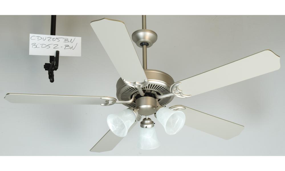 Three Light Bn - Brushed Nickel Alabaster Glass Fan Motor Without Blades