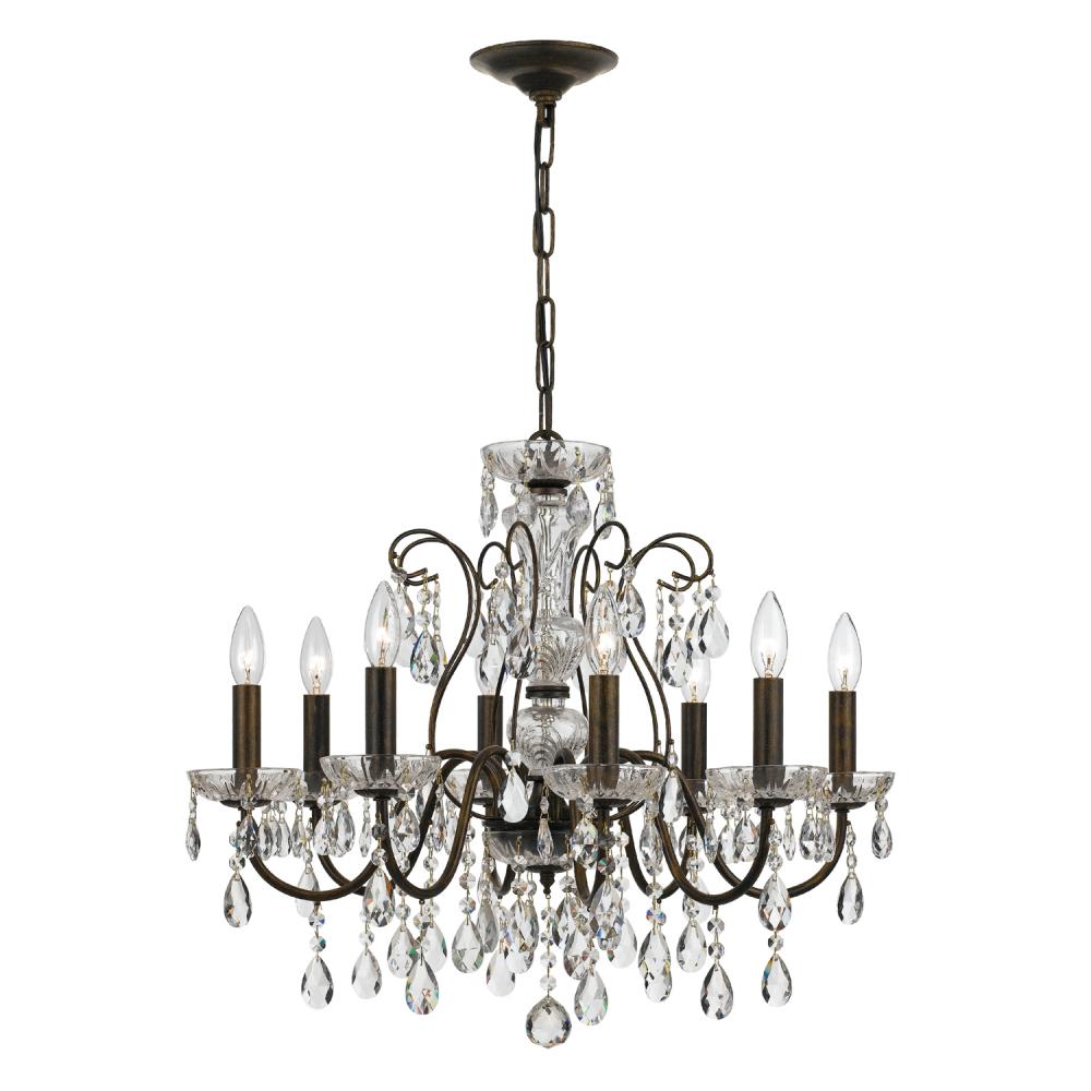 Butler 8 Light Swarovski Strass Crystal English Bronze Chandelier