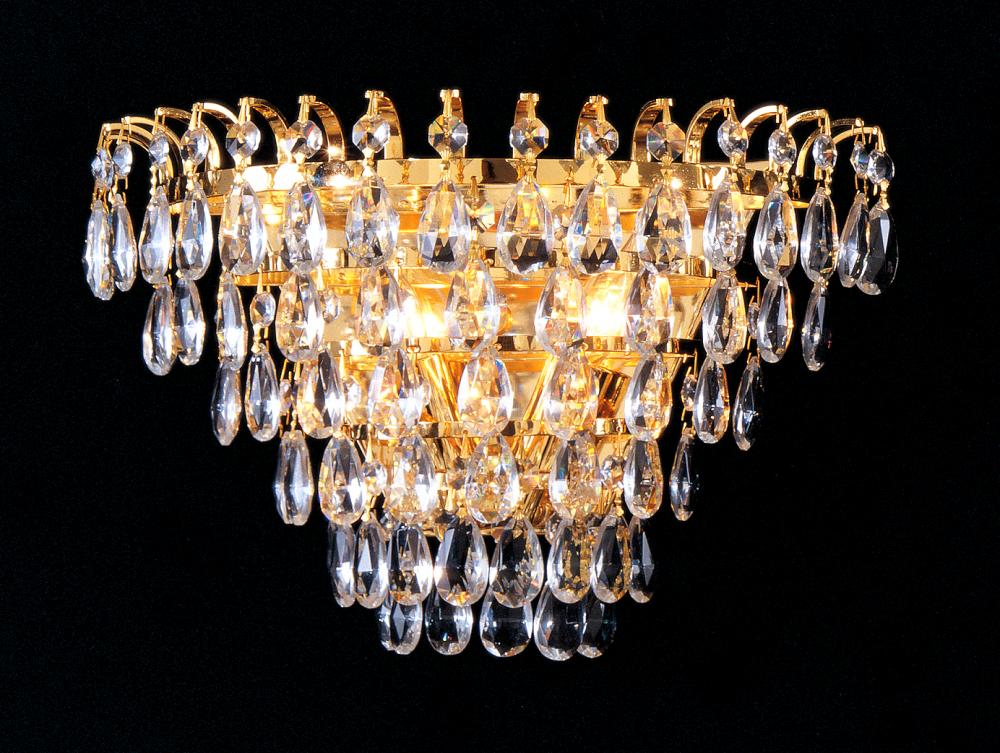 Crystorama 2 Light Crystal Gold Sconce